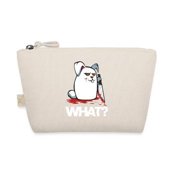 What? Bloody Rabbit with Knife - Organic Pouch - nature - Front
