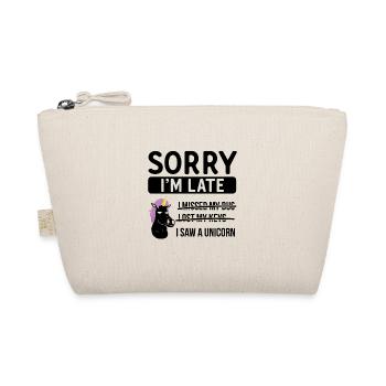 Sorry I'm Late - I Saw A Unicorn - Organic Pouch - nature - Front