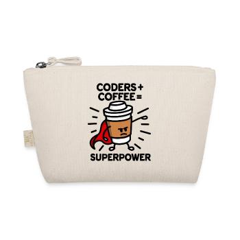 Coders + coffee = superpower (superhero) light - Trousse biologique - nature - Devant