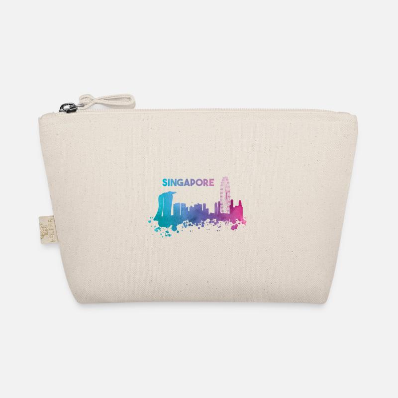 Wunderschöne Singapur Skyline in bunten Farben Bio-Täschchen