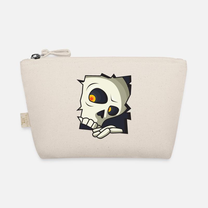 Lustiger Totenkopf - Bio-Täschchen - Natur