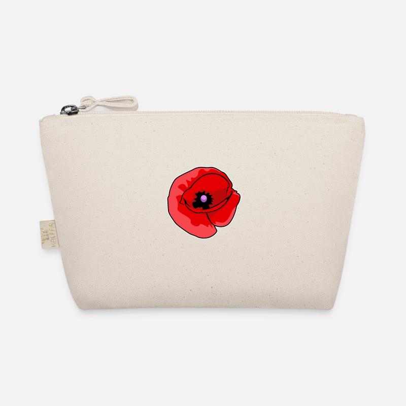 Artful Poppy on Canvas Organic Pouch