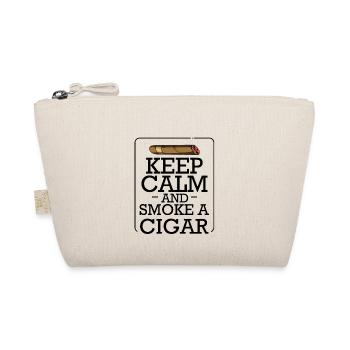 Cartoon Cigar with Smoke — Retro Style - Organic Pouch - nature - Front