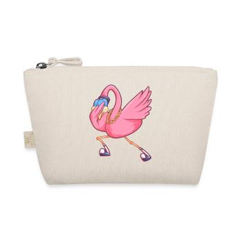 dabbing Flamingo lustiger Party Vogel - Bio-Täschchen - Natur - Vorne