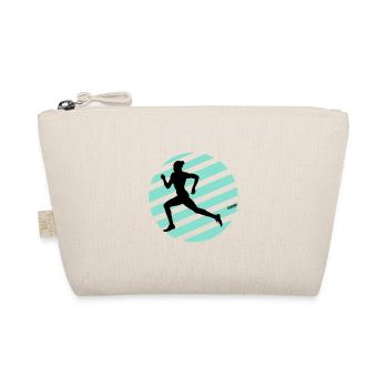 Jogging running woman girl gift - Organic Pouch - nature - Front