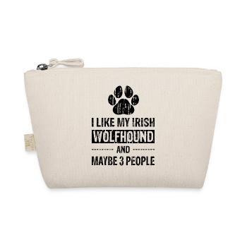 I Like My Irish Wolfhound And Maybe 3 People bw - Bio-Täschchen - Natur - Vorne