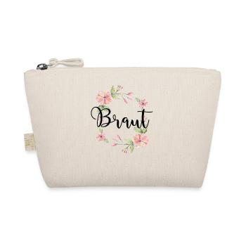 Braut Bride to be Blumenkranz Blumen Verlobung JGA - Bio-Täschchen - Natur - Vorne