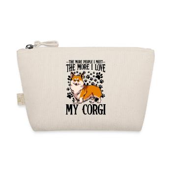 Corgi Pop Art on Black - Organic Pouch - nature - Front