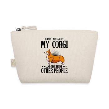 Orangener Corgi Illustration - Bio-Täschchen - Natur - Vorne