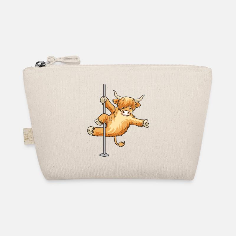 Cow Scottish Highland Cattle Highland Pole Dance - Organic Pouch - nature