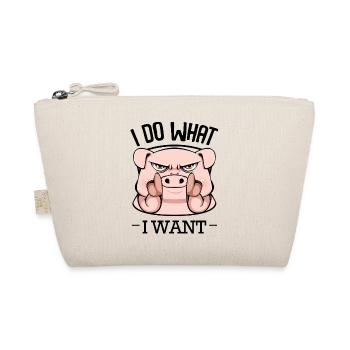 Wütendes Schwein Fingerzeig - Bio-Täschchen - Natur - Vorne