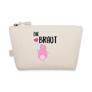 Braut Bride to be Schwein Schweinchen JGA Party - Bio-Täschchen - Natur - Vorne