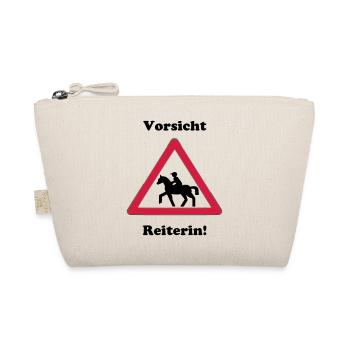 Pferde Reiter reiten - Bio-Täschchen - Natur - Vorne