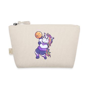 Einhorn Pferd Sport Geschenk Basketball - Bio-Täschchen - Natur - Vorne
