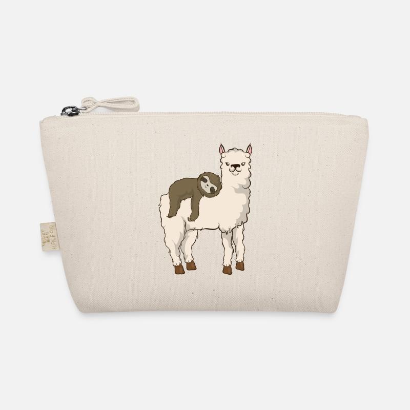 Sloth Riding Llama Adorable Fluffy Lama & Sloth Organic Pouch