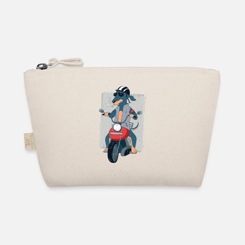 Dachshund rocker on motorcycle biker gift 1187 Organic Pouch