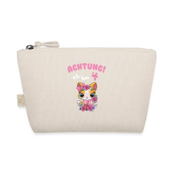 Kindergeburtstag Shirt 4 Jahre Kätzchen Geschenk K - Bio-Täschchen - Natur - Vorne