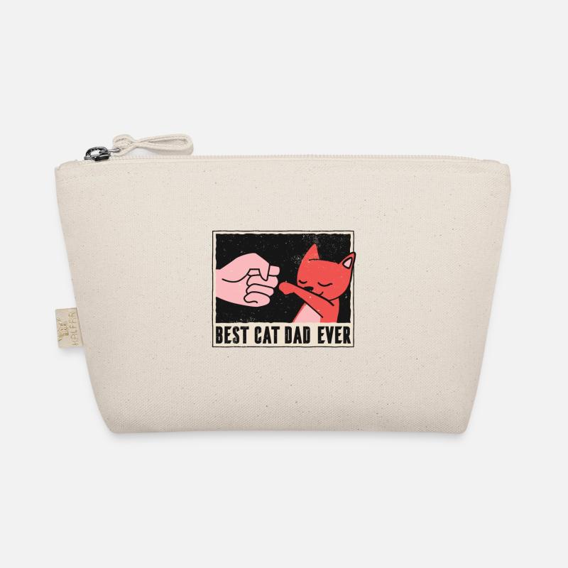 Best cat dad ever bump fists cat Organic Pouch