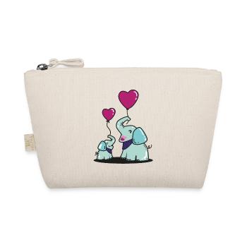 Éléphant, bébé éléphant, ballon coeur - Trousse biologique - nature - Devant