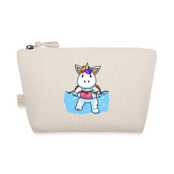 Einhorn Baby Schwimmen Schwimmbad Freizeit Kinder - Bio-Täschchen - Natur - Vorne