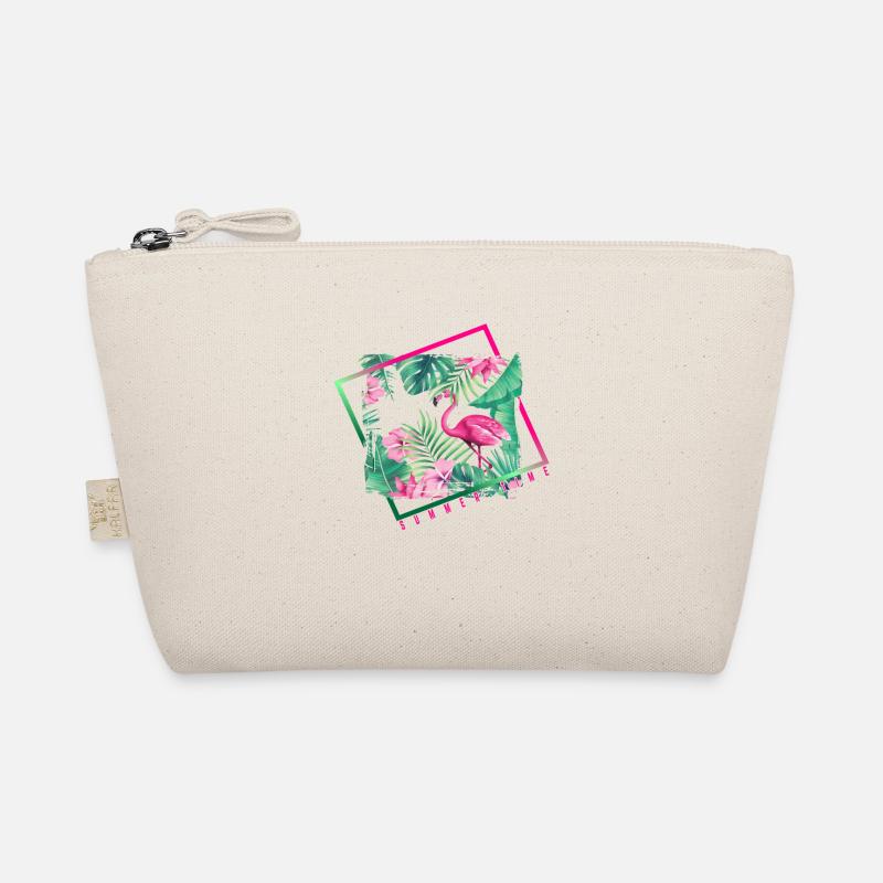 Summertime Sun Beach Flamingo Tropical - Bio-Täschchen - Natur