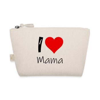 I love mom heart - Organic Pouch - nature - Front