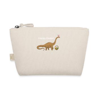 Happy Easter Dinosaur Brontosaurus Apatasaurus - Organic Pouch - nature - Front