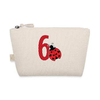 6th Birthday Ladybug Kindergarten Sweet Gift - Organic Pouch - nature - Front