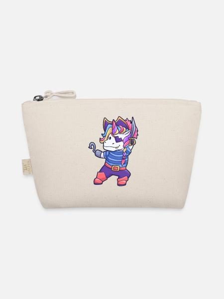 Pirat Einhorn Kind Unicorn Geschenk - Bio-Täschchen - Natur