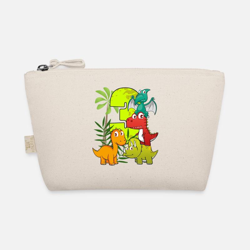 3 year old birthday boy three 3rd Dino T-Rex Organic Pouch