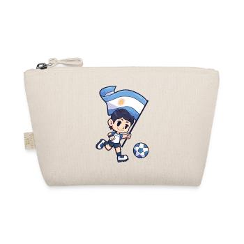 Fußball Argentinien Flagge Junge Kind - Bio-Täschchen - Natur - Vorne