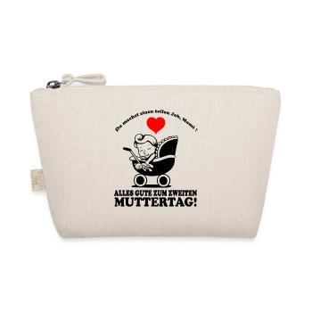 Muttertag Zweiten Baby Kinderwagen Herz - Bio-Täschchen - Natur - Vorne