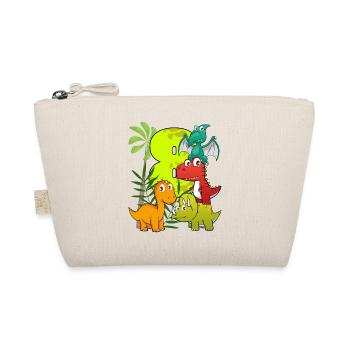 Garçon d'anniversaire de 8 ans huit 8. Dino T-Rex - Trousse biologique - nature - Devant