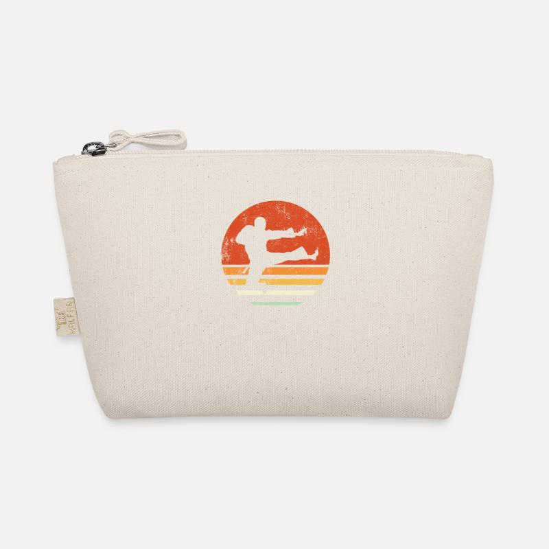 Retro karate jump kick Organic Pouch