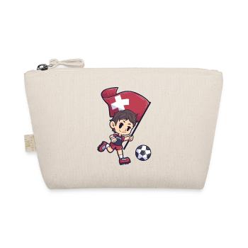 Fußball Schweiz Flagge Junge Kind Sport - Bio-Täschchen - Natur - Vorne
