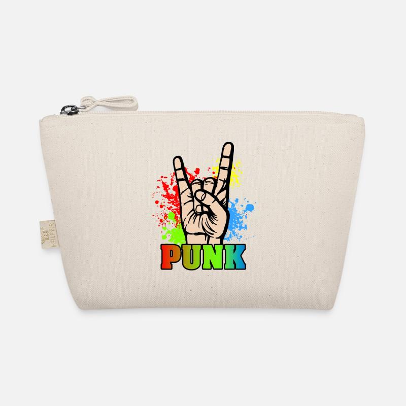 Punk Rock Handzeichen Geschenk Punkrock Fans - Bio-Täschchen - Natur