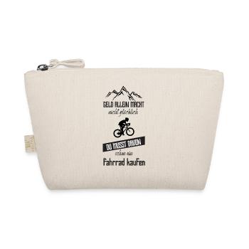 Berge Fahrrad Radeln Design / coole Geschenkidee - Bio-Täschchen - Natur - Vorne