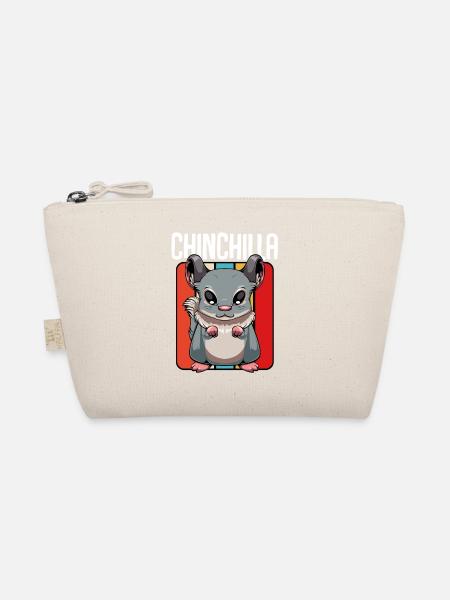 Chinchilla Pop Art Panel - Bio-Täschchen - Natur