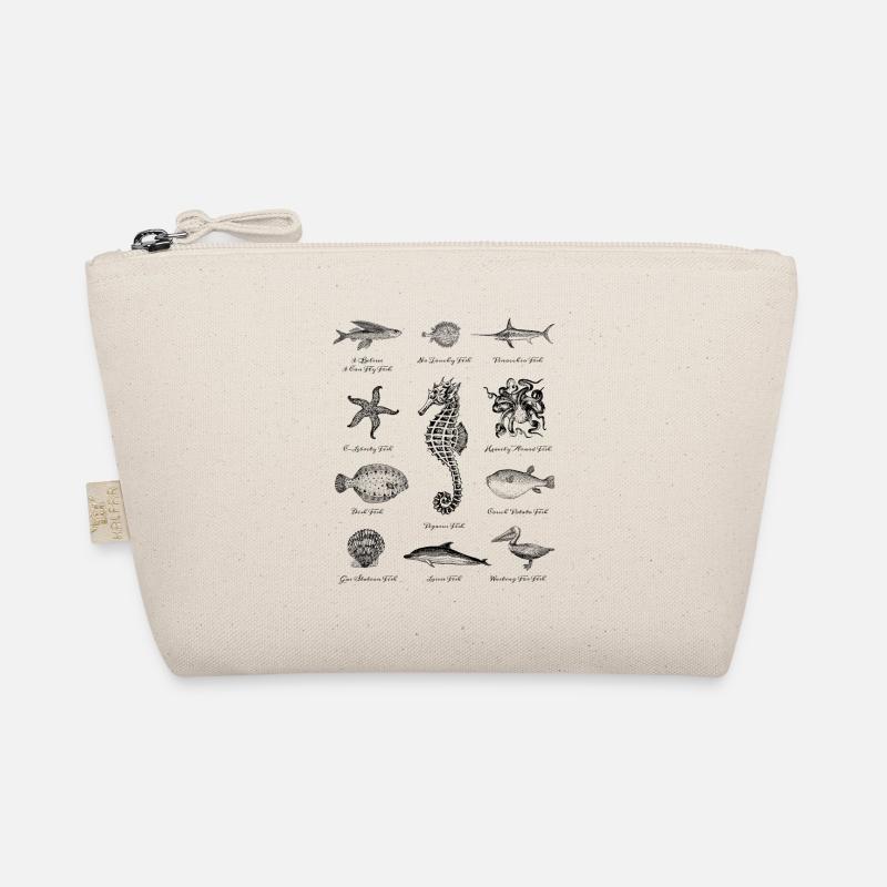 Fische Seestern Delfin Seepferdchen Krake Oktopus - Bio-Täschchen - Natur