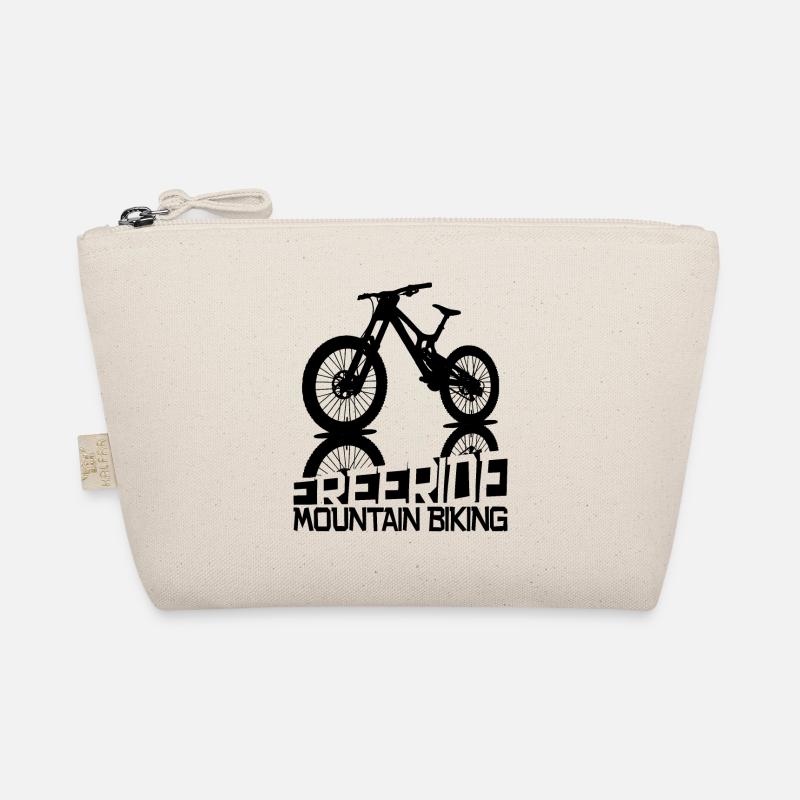 Freeride Mountainbike Silhouette - Bio-Täschchen - Natur