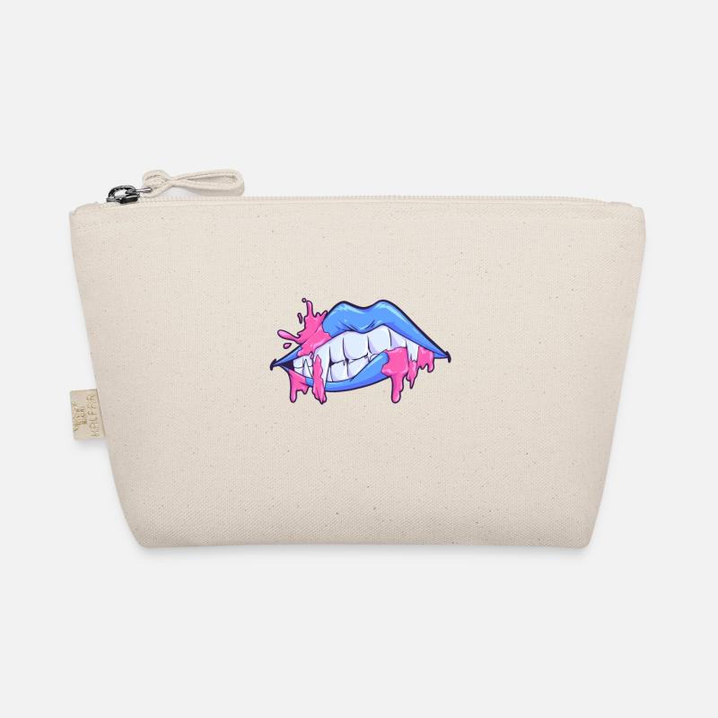 Face mask mouth lips vampire - Organic Pouch - nature