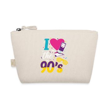 Retro I Love 90s outfit heart party t-shirt - Organic Pouch - nature - Front