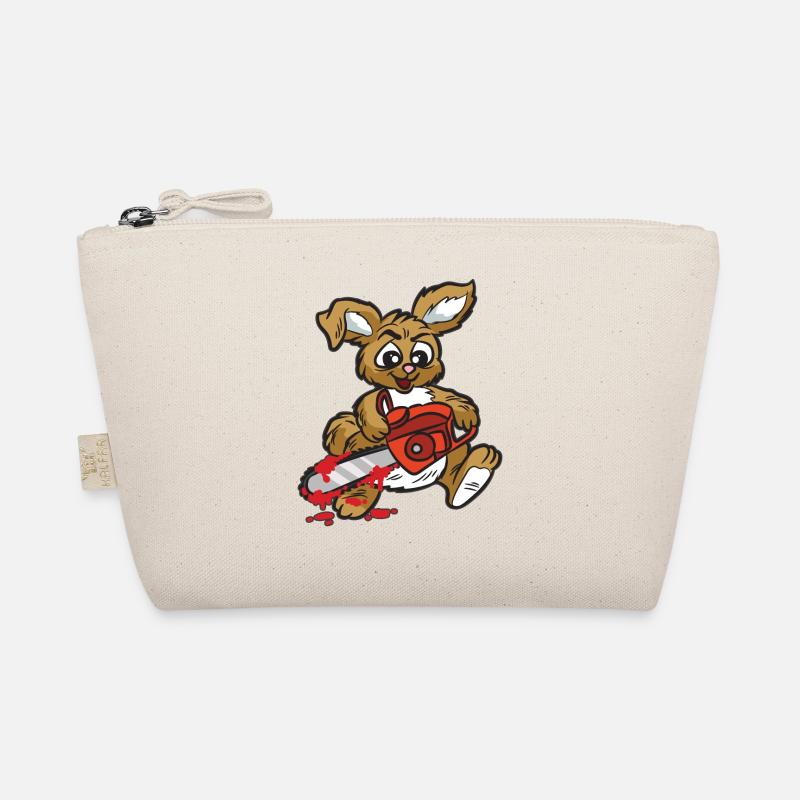 evil rabbit with chainsaw Organic Pouch