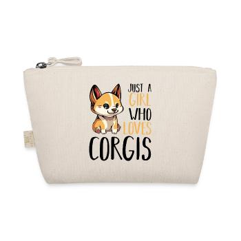 Corgi girl loves dogs - Organic Pouch - nature - Front