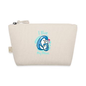 J'aime ma maman pingouin mère enfant amour - Trousse biologique - nature - Devant