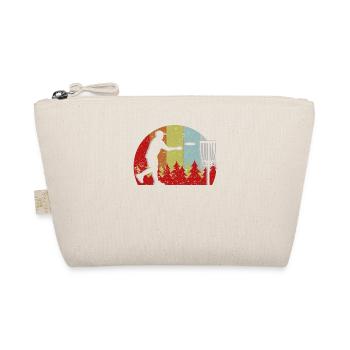Vintage Retro Disc-Golf - Retro Flying Disc - Organic Pouch - nature - Front