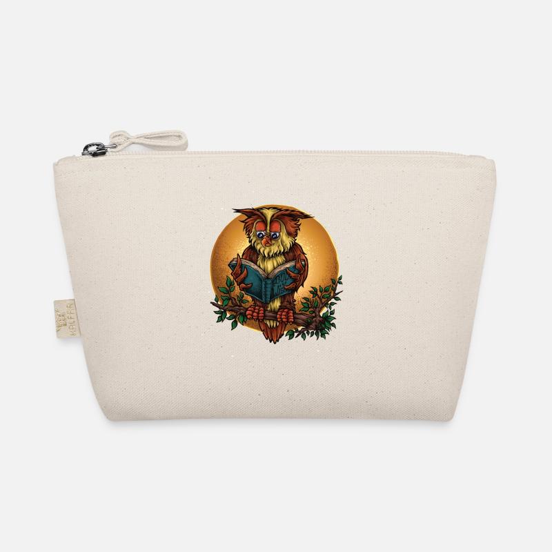 Alte, weise Eule im Mondschein Bio-Täschchen