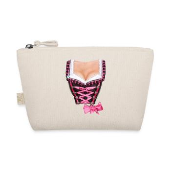 dirndl costume cleavage chest costume humor fun woman - Organic Pouch - nature - Front