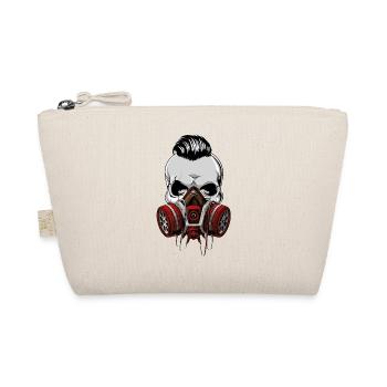 Hipster skull skull with gas mask mask - Organic Pouch - nature - Front