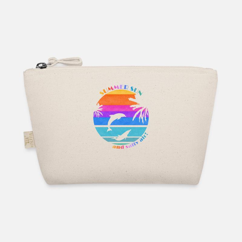Summer sun palm dolphins retro vintage gift Organic Pouch